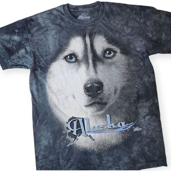 Vintage Alaska Husky the Mountain Tie dye T-shirt  - Picture 5 of 5